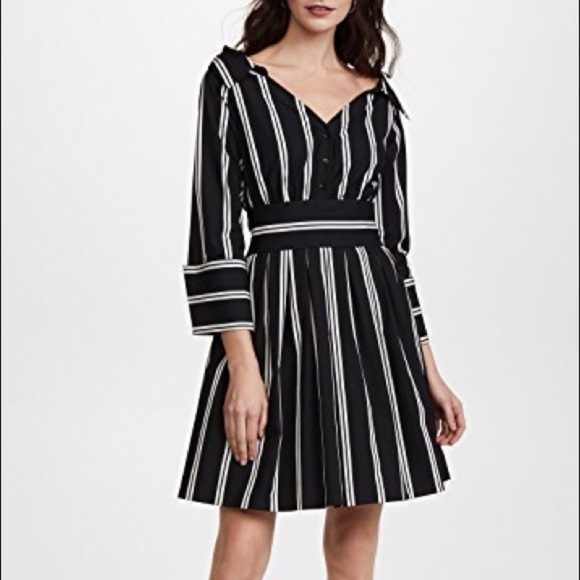 Alice + Olivia Dresses & Skirts - Alice + Olivia Black White 3/4 Sleeve midi Dress wedding guest shower size 6